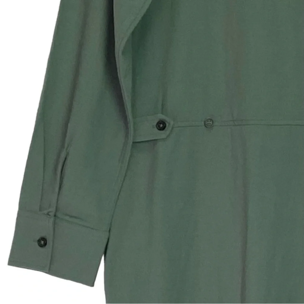 Billy Reid Long Sleeve V-Neck Jumpsuit in Forest Green - Picture 4 of 14